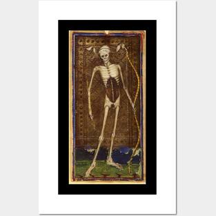 A skeleton on an antique tarot card Posters and Art